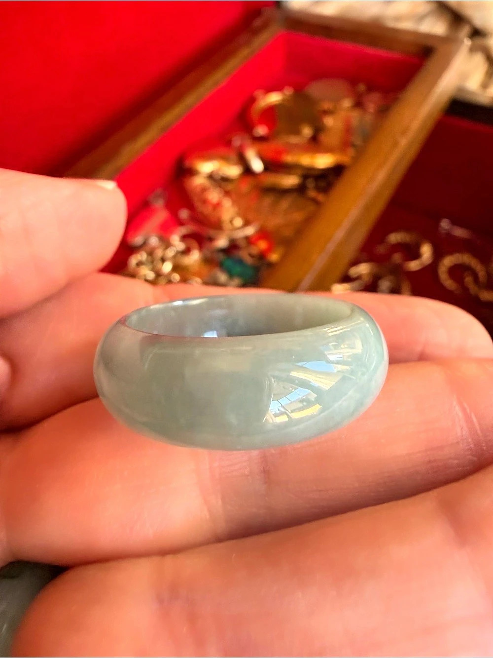 Natural Untreated Grade A Jadeite Jade Band Ring (Size 9) COA certificate of aut